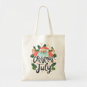 Kerstmis in juli leuk en feestelijk kerstman ontwe tote bag
