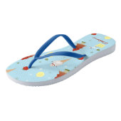 Kerstmis in juli leuk zomerpatroon blauw teenslippers (Schuin)