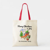 Kerstmis in juli Leuke zomer chili aangepaste fami Tote Bag (Achterkant)