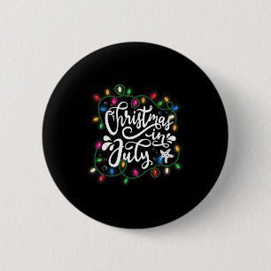 Kerstmis in juli lichten grappige zomer xmas manne ronde button 5,7 cm