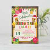Kerstmis in juli Luau Uitnodiging (Staand voorkant)