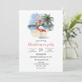 Kerstmis in juli Maatschapnaam Flamingo Kaart