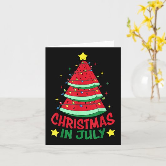 Kerstmis in juli Man watermeloenen zomer Kaart (Gele Bloem)