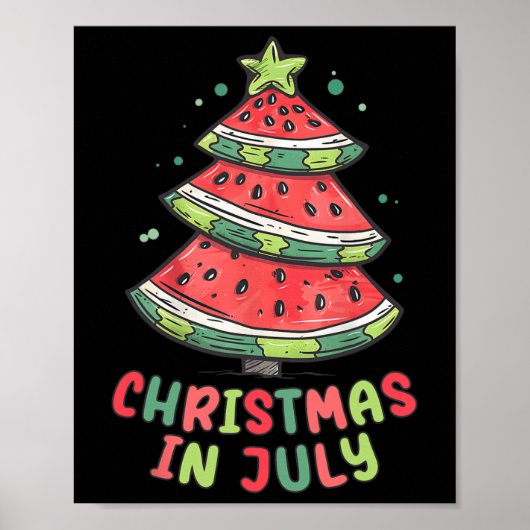 Kerstmis in juli Man watermeloenen zomer Poster (Voorkant)