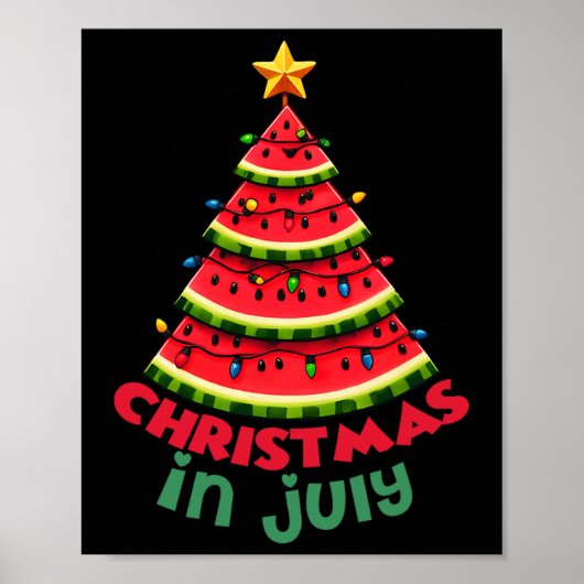 Kerstmis in juli Man watermeloenen zomer Poster (Voorkant)