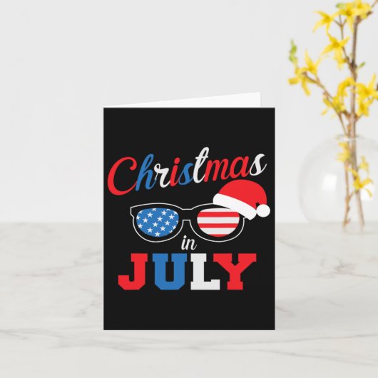 Kerstmis in juli Mannen met zomervakantie Kaart (Gele Bloem)