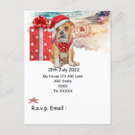 Kerstmis in juli met Briefkaart van de Dog Santa C