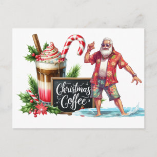 Kerstmis in juli met DE KERSTMAN op het strand Briefkaart