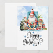 Kerstmis in juli met DE KERSTMAN op het strand Feestdagenkaart (Voorkant / Achterkant)