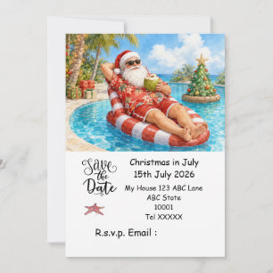 Kerstmis in juli met DE KERSTMAN Sla de datum op Kaart