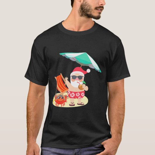 Kerstmis in juli met kerstmis met de kerstman t-shirt (Voorkant)