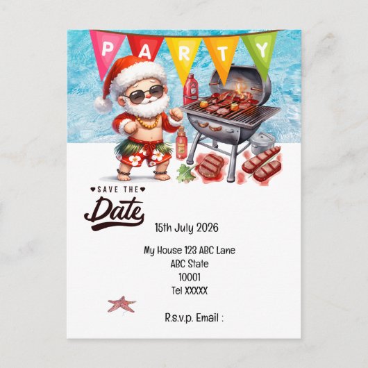 Kerstmis in juli met KLAAS REDT DE DATUM   Briefkaart (Voorkant)