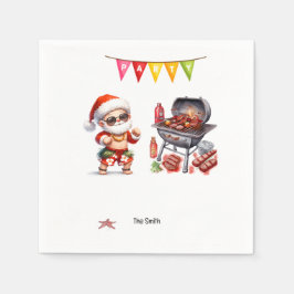 Kerstmis in juli met SANTA CLAUS Barbecuefeest Servet