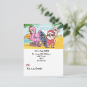 Kerstmis in juli met SANTA CLAUS Briefkaart (Staand voorkant)