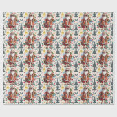 Kerstmis in juli met SANTA CLAUS Cadeaupapier (Vlak)
