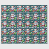 Kerstmis in juli met SANTA CLAUS Cadeaupapier (Vlak)