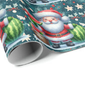 Kerstmis in juli met SANTA CLAUS Cadeaupapier (Rol Hoek)
