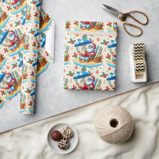 Kerstmis in juli met SANTA CLAUS Cadeaupapier (Crafts)