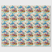 Kerstmis in juli met SANTA CLAUS Cadeaupapier (Vlak)