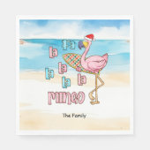 Kerstmis in juli met SANTA CLAUS Flamingo Servet (Voorkant)