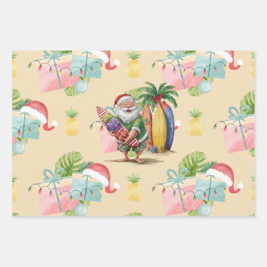 Kerstmis in juli met SANTA CLAUS Inpakpapier Vel (Voorkant)