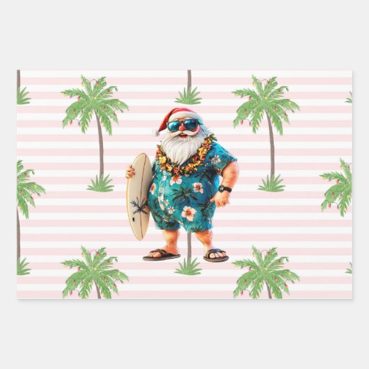 Kerstmis in juli met SANTA CLAUS Inpakpapier Vel (Voorkant)