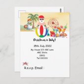Kerstmis in juli met SANTA CLAUS op het strand Briefkaart (Voorkant / Achterkant)