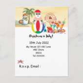 Kerstmis in juli met SANTA CLAUS op het strand Briefkaart (Voorkant)