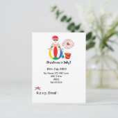 Kerstmis in juli met SANTA CLAUS op het strand Briefkaart (Staand voorkant)