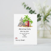 Kerstmis in juli met SANTA CLAUS op het strand Briefkaart (Staand voorkant)