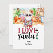 Kerstmis in juli met SANTA CLAUS op het strand Feestdagenkaart (Voorkant / Achterkant)