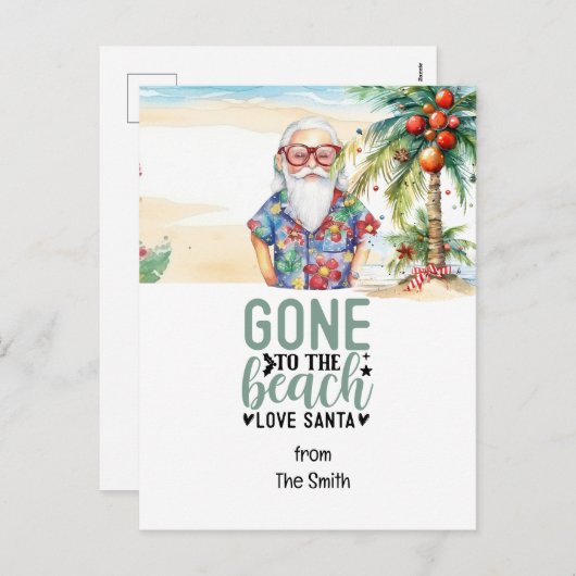 Kerstmis in juli met SANTA CLAUS op het strand Feestdagenkaart (Voorkant / Achterkant)
