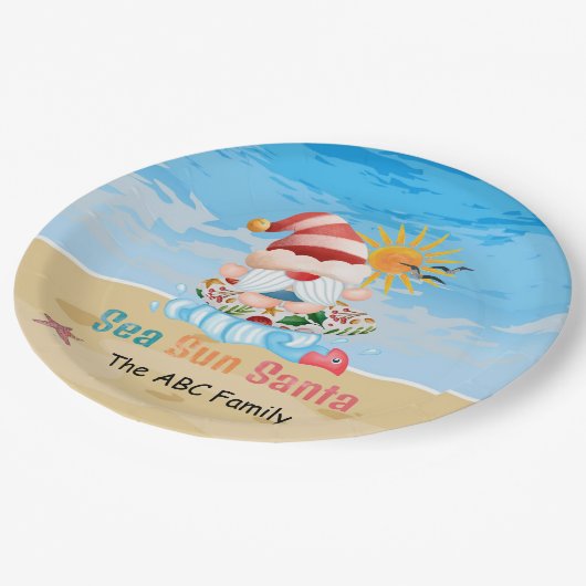 Kerstmis in juli met SANTA CLAUS Papieren Bordje (Gekanteld)