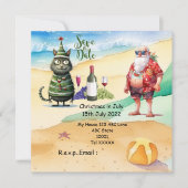 Kerstmis in juli met SANTA CLAUS Save the date (Voorkant)