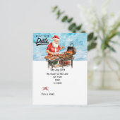 Kerstmis in juli met SANTA CLAUS Save the date Briefkaart (Staand voorkant)