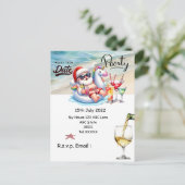 Kerstmis in juli met SANTA CLAUS Save the date Briefkaart (Staand voorkant)