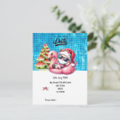 Kerstmis in juli met SANTA CLAUS Save the date Briefkaart (Staand voorkant)