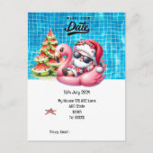 Kerstmis in juli met SANTA CLAUS Save the date Briefkaart (Voorkant)