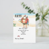 Kerstmis in juli met SANTA CLAUS Save the date Briefkaart (Staand voorkant)