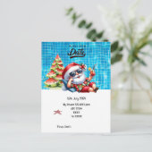 Kerstmis in juli met SANTA CLAUS Save the date Briefkaart (Staand voorkant)