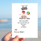 Kerstmis in juli met SANTA CLAUS Save the date Briefkaart