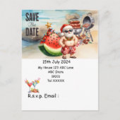 Kerstmis in juli met SANTA CLAUS Save the date Briefkaart (Voorkant)