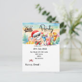 Kerstmis in juli met SANTA CLAUS Save the date Briefkaart (Staand voorkant)