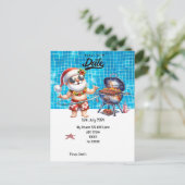 Kerstmis in juli met SANTA CLAUS Save the date Briefkaart (Staand voorkant)