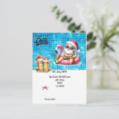 Kerstmis in juli met SANTA CLAUS Save the date Briefkaart (Staand voorkant)