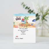Kerstmis in juli met SANTA CLAUS Save the date Feestdagenkaart (Staand voorkant)