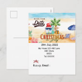 Kerstmis in juli met SANTA CLAUS Save the date Feestdagenkaart (Voorkant / Achterkant)