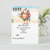 Kerstmis in juli met SANTA CLAUS Save the date Kaart (Staand voorkant)