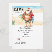 Kerstmis in juli met SANTA CLAUS Save the date Kaart (Voorkant / Achterkant)