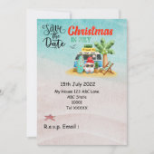 Kerstmis in juli met SANTA CLAUS Save the date Kaart (Voorkant)